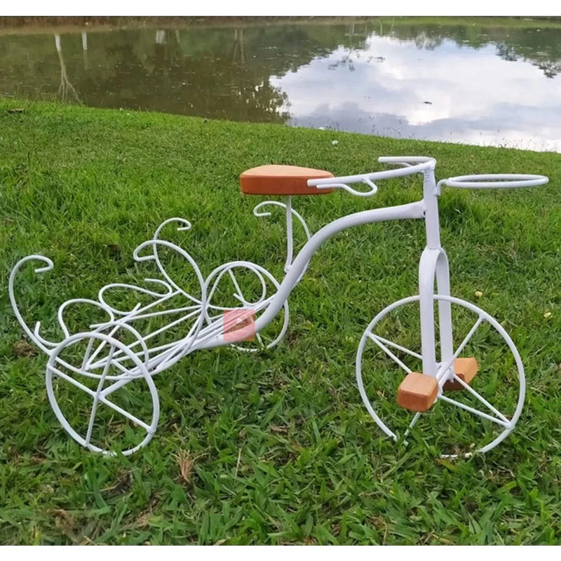 Bicicleta Decorativa de Ferro Rústica Branca